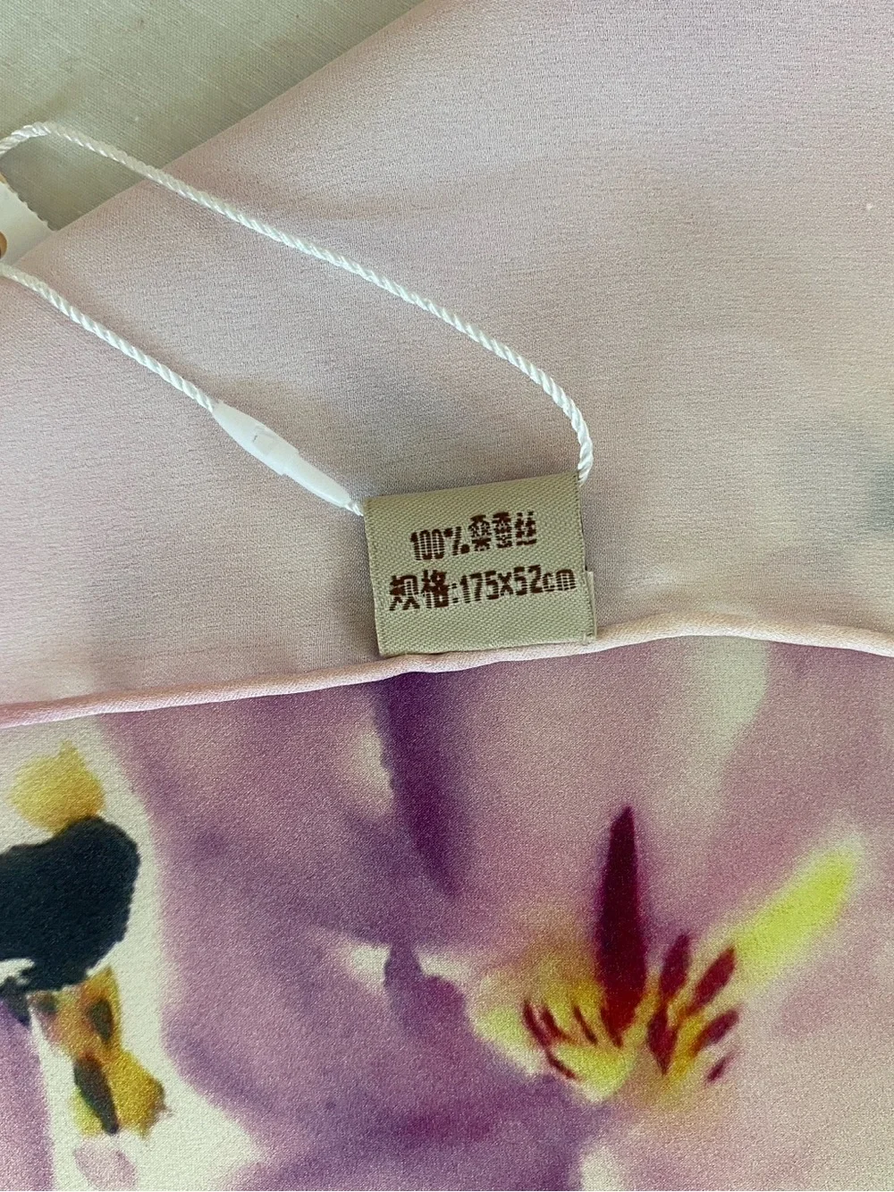 Handmade 100% Silk Lavender Floral Wrap Scarf Top